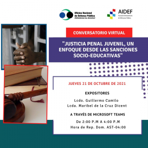 Conversatorio Virtual "Justicia Penal Juvenil, un Enfoque desde las Sanciones Socioeducativas"