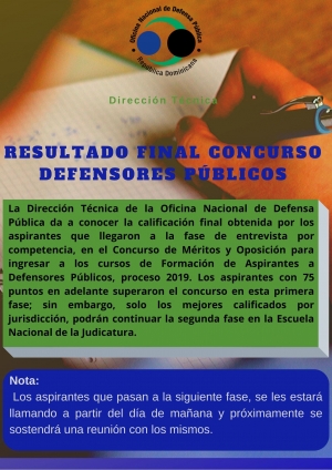 Resultado Final Concurso Defensores Públicos