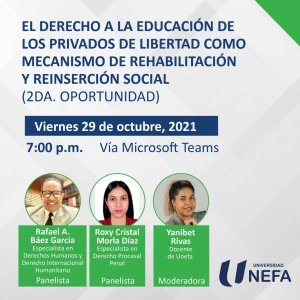 Realizan Panel “El Derecho a la Educación de los Privados de Libertad como Mecanismo de Rehabilitación y Reinserción Social”